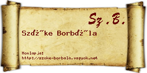 Szőke Borbála névjegykártya